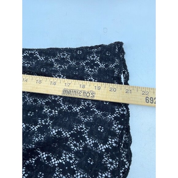 AB Studio Women's Black White Lace Top Shirt Size Small Casual Fun Short Sleeves - Picture 7 of 10